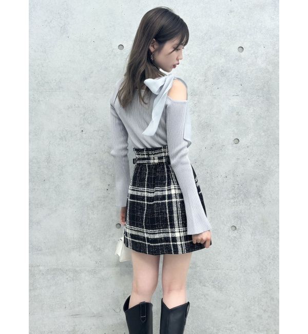 dazzlin「ワンショルリボンニットトップス」|ニット・セーター|