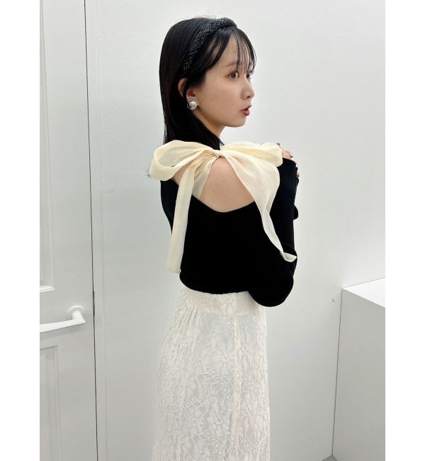dazzlin「ワンショルリボンニットトップス」|ニット・セーター|