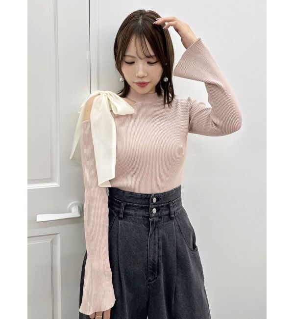 dazzlin「ワンショルリボンニットトップス」|ニット・セーター|