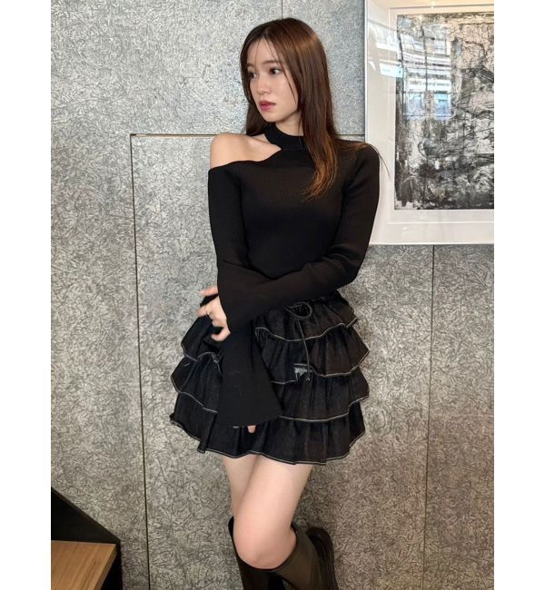 dazzlin「ワンショルリボンニットトップス」|ニット・セーター|