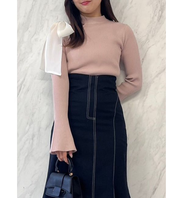 dazzlin「ワンショルリボンニットトップス」|ニット・セーター|