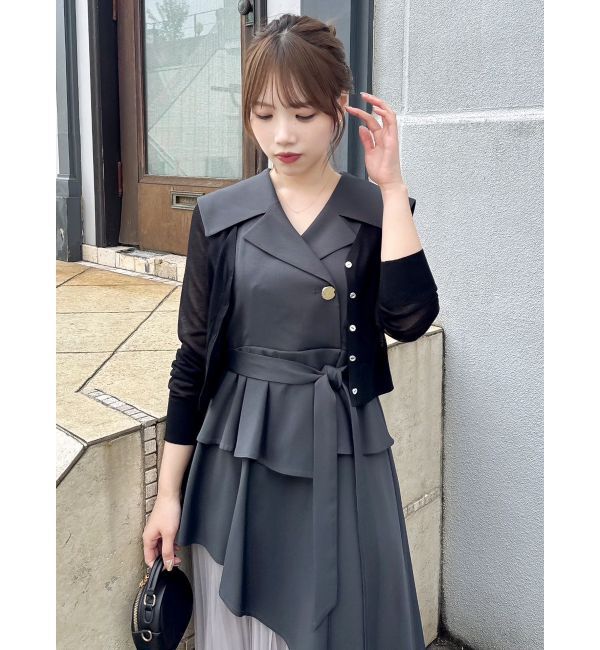 dazzlin「【再生産】アシメプリーツトレンチワンピース」|ワンピース|