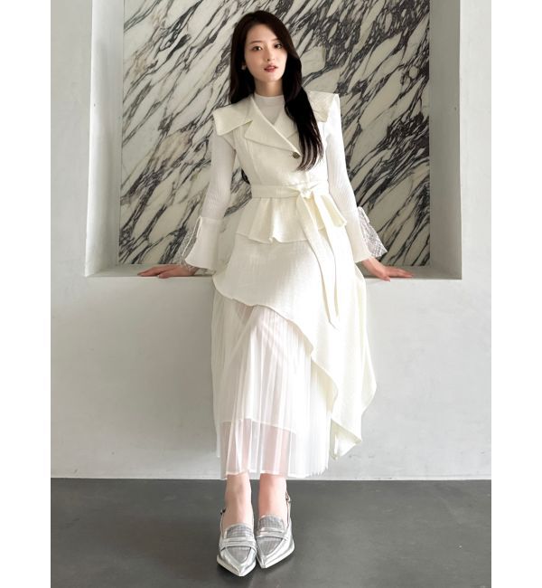 dazzlin「【再生産】アシメプリーツトレンチワンピース」|ワンピース|