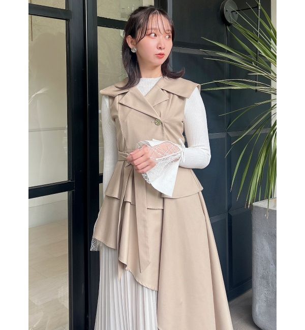 dazzlin「【再生産】アシメプリーツトレンチワンピース」|ワンピース|