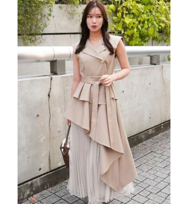 dazzlin「【再生産】アシメプリーツトレンチワンピース」|ワンピース|