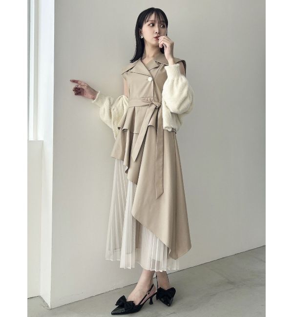 dazzlin「【再生産】アシメプリーツトレンチワンピース」|ワンピース|