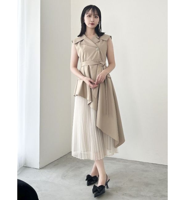 dazzlin「【再生産】アシメプリーツトレンチワンピース」|ワンピース|