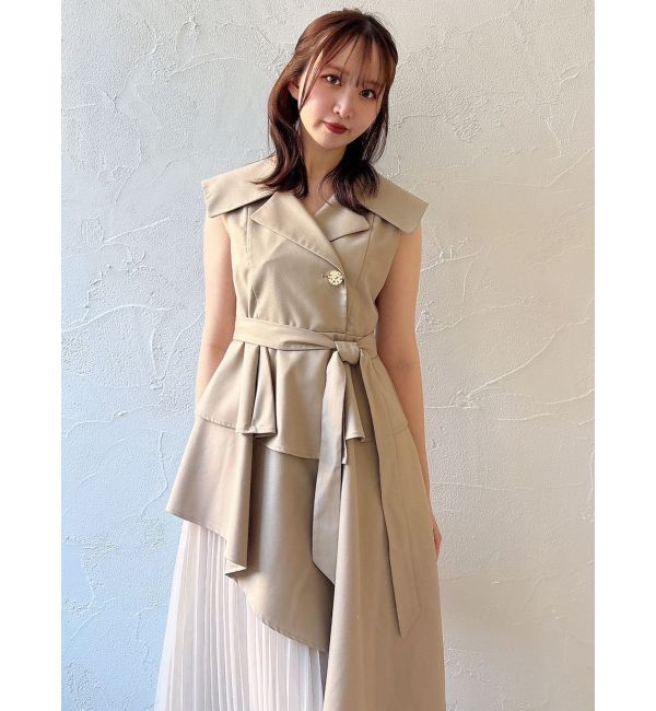 dazzlin「【再生産】アシメプリーツトレンチワンピース」|ワンピース|