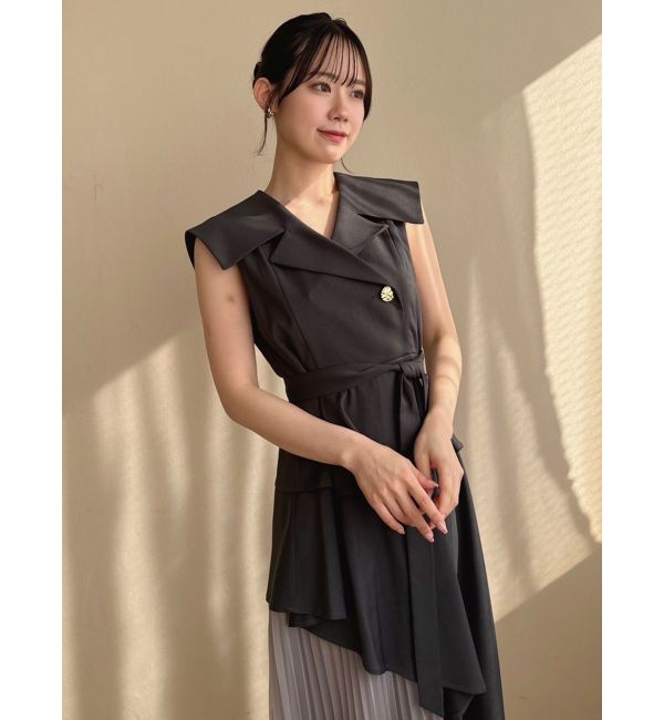 dazzlin「【再生産】アシメプリーツトレンチワンピース」|ワンピース|