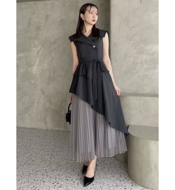 dazzlin「【再生産】アシメプリーツトレンチワンピース」|ワンピース|