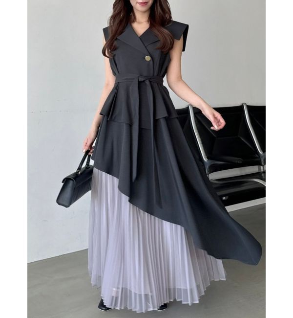 dazzlin「【再生産】アシメプリーツトレンチワンピース」|ワンピース|