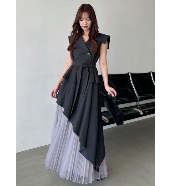 dazzlin「【再生産】アシメプリーツトレンチワンピース」|ワンピース|