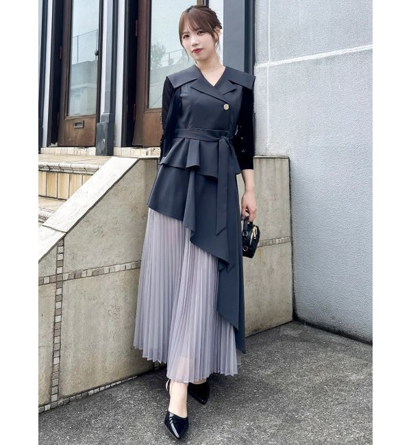 dazzlin「【再生産】アシメプリーツトレンチワンピース」|ワンピース|