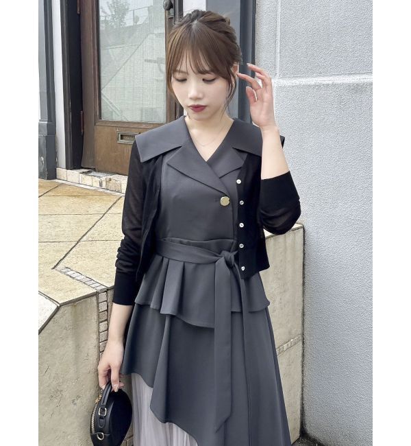 dazzlin「【再生産】アシメプリーツトレンチワンピース」|ワンピース|