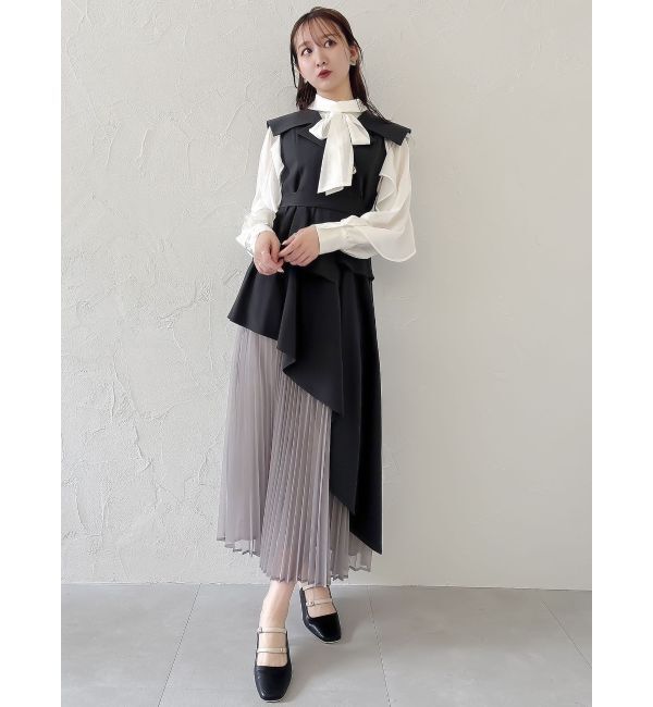 dazzlin「【再生産】アシメプリーツトレンチワンピース」|ワンピース|