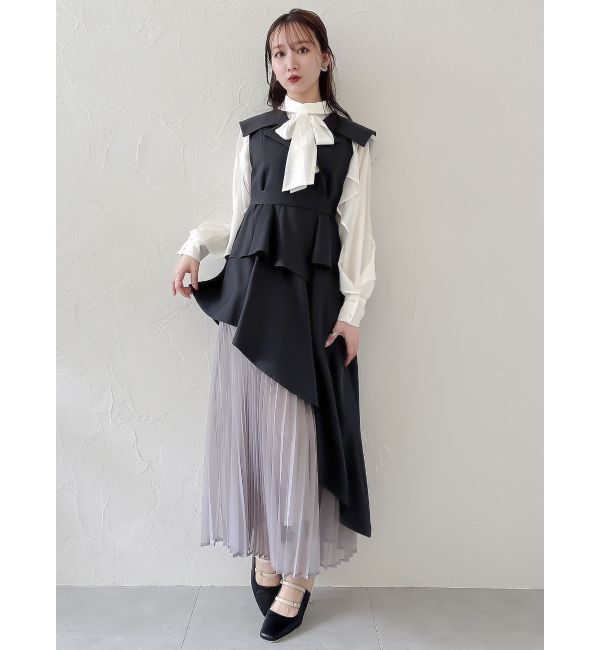 dazzlin「【再生産】アシメプリーツトレンチワンピース」|ワンピース|