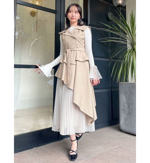 dazzlin「【再生産】アシメプリーツトレンチワンピース」|ワンピース|
