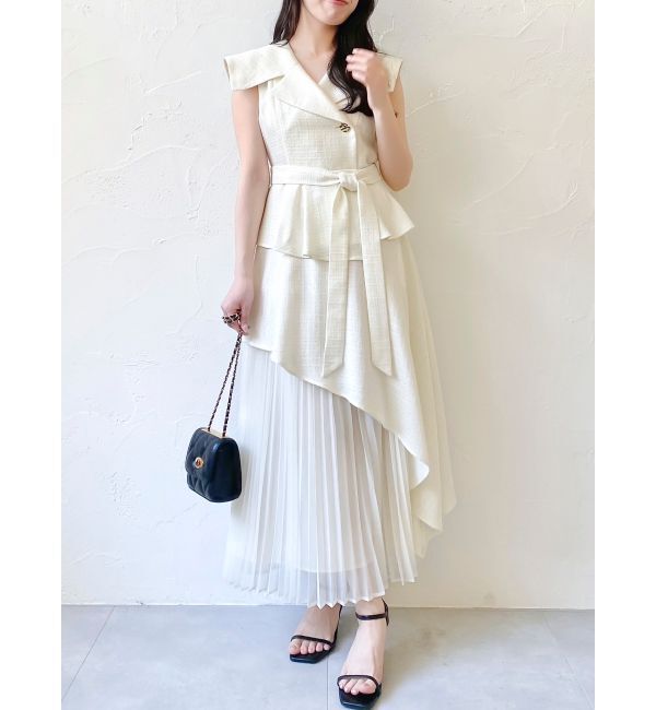 dazzlin「【再生産】アシメプリーツトレンチワンピース」|ワンピース|