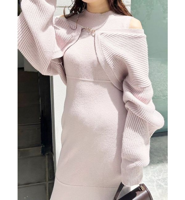 MERCURYDUO「チェーンボレロセットニットマーメイドワンピース」|ワンピース|