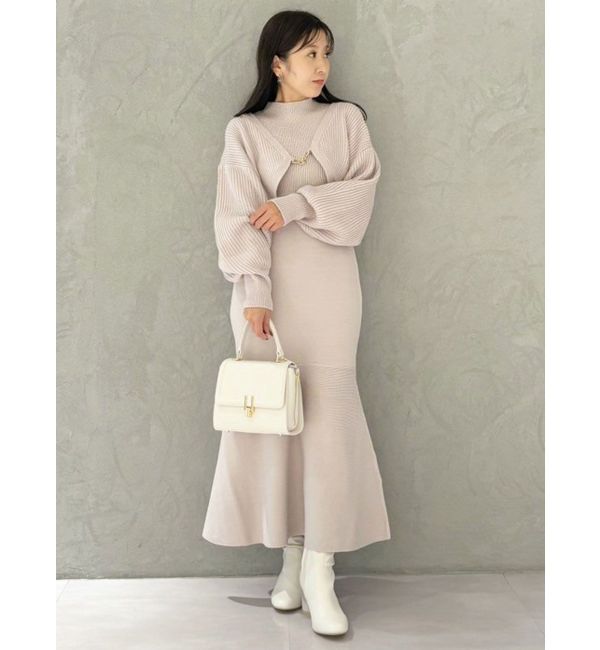 MERCURYDUO「チェーンボレロセットニットマーメイドワンピース」|ワンピース|