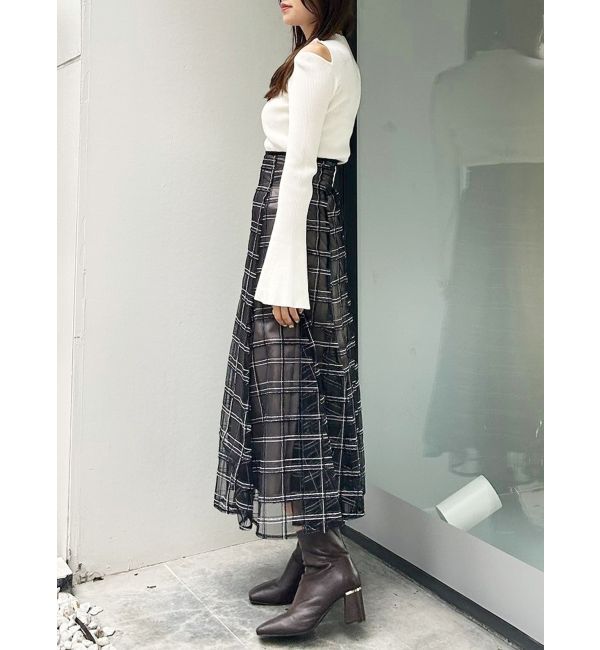 MERCURYDUO「ショルダースリットナローストラップニット」|ニット・セーター|