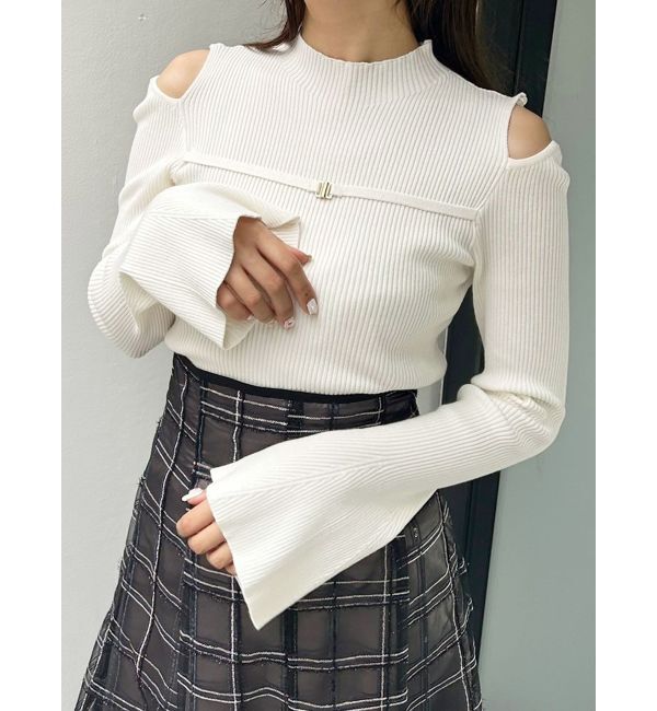 MERCURYDUO「ショルダースリットナローストラップニット」|ニット・セーター|