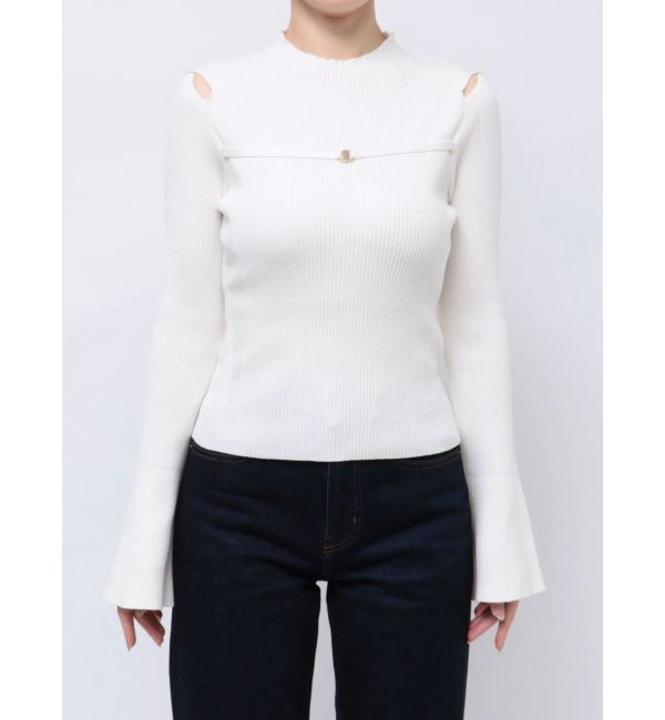 MERCURYDUO「ショルダースリットナローストラップニット」|ニット・セーター|