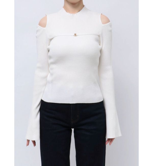 MERCURYDUO「ショルダースリットナローストラップニット」|ニット・セーター|