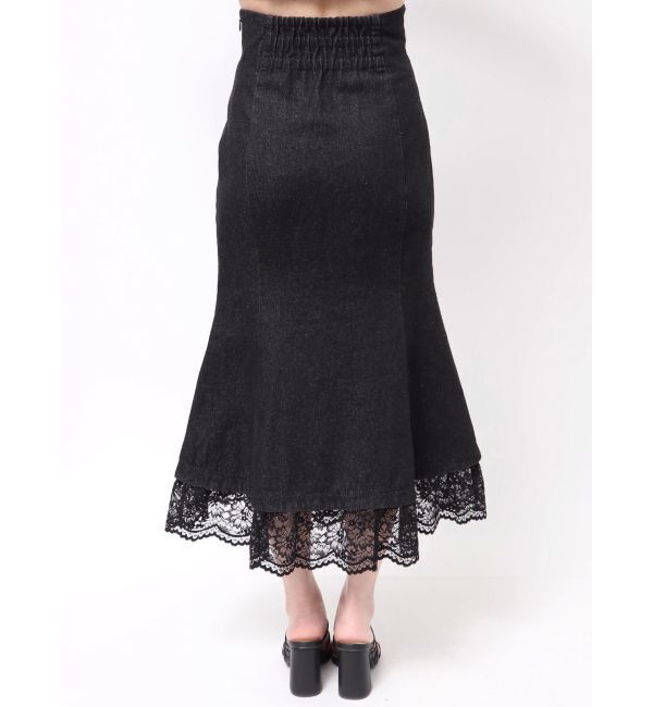 MERCURYDUO「レース切替デニムスカート」|スカート|