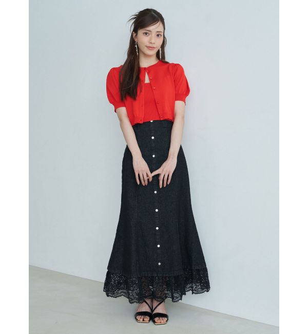 MERCURYDUO「レース切替デニムスカート」|スカート|