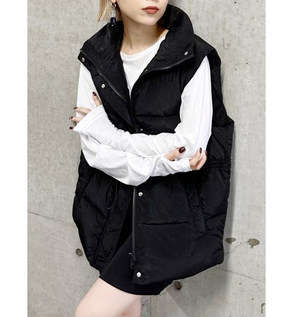 MURUA「中綿ルーズベスト」|ダウンベスト・ベスト|ブラック