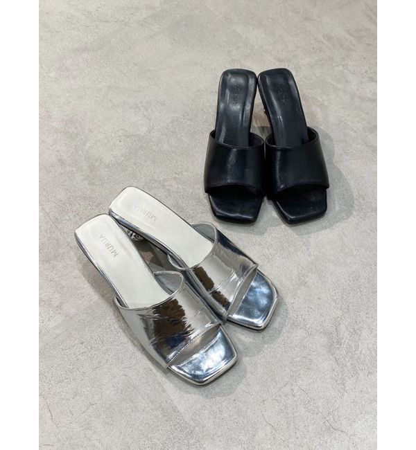 MURUA「アートヒールミュールサンダル」|サンダル|