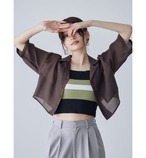 MURUA「オープンカラーシアーシャツ」|シャツ・ブラウス|