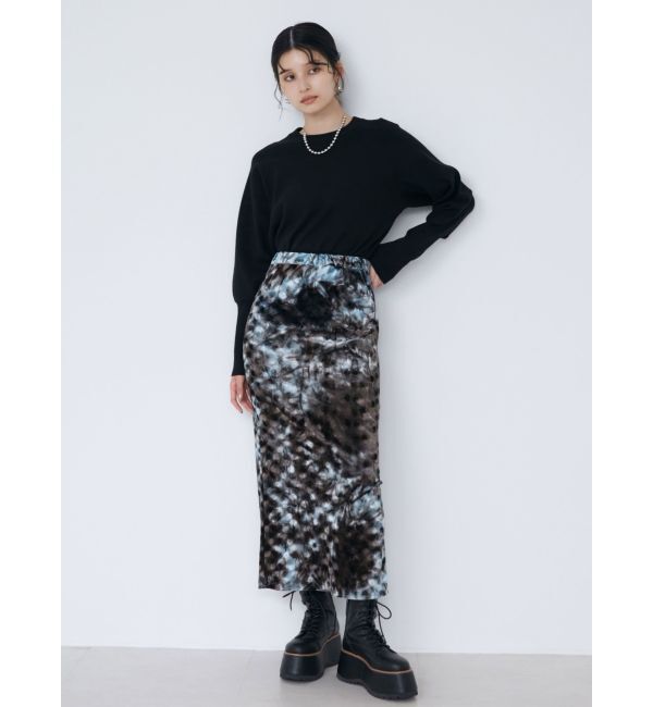 MURUA「ペイントベロアナロースカート」|スカート|