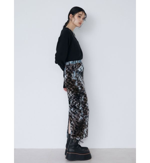 MURUA「ペイントベロアナロースカート」|スカート|