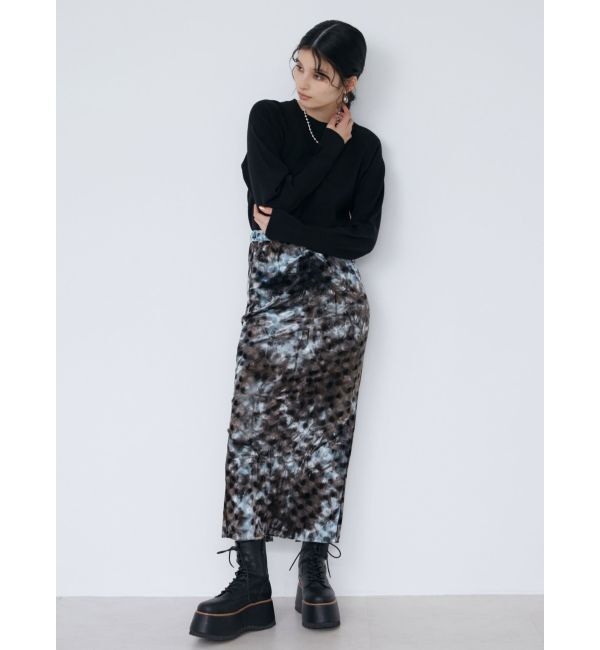 MURUA「ペイントベロアナロースカート」|スカート|