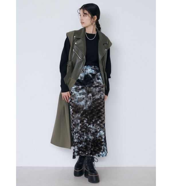 MURUA「ペイントベロアナロースカート」|スカート|