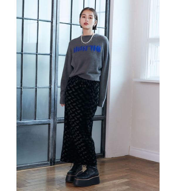 MURUA「ペイントベロアナロースカート」|スカート|