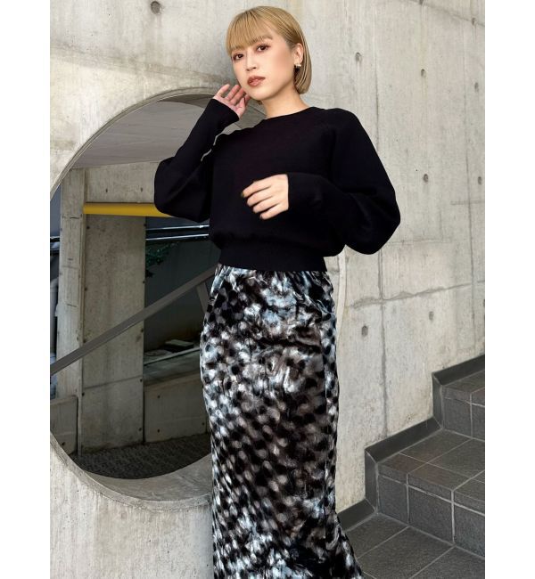 MURUA「ペイントベロアナロースカート」|スカート|