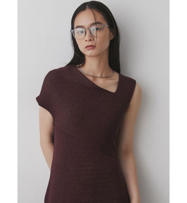 LAGUNAMOON「アシンメトリーラメブレンドニットワンピース」|ワンピース|