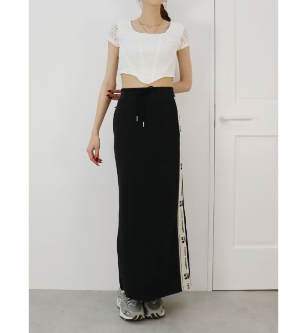 EVRIS「サイドロゴラインスウェットロングスカート【セットアップ着用可能】」|スカート|