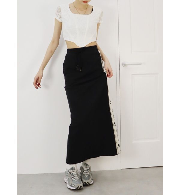 EVRIS「サイドロゴラインスウェットロングスカート【セットアップ着用可能】」|スカート|