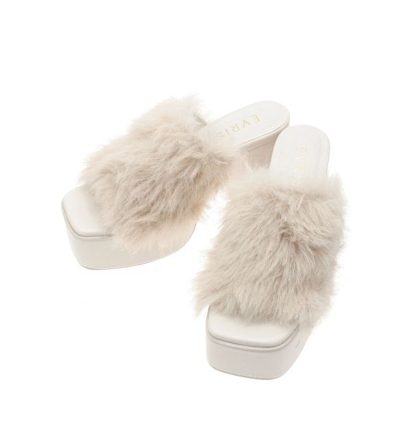 EVRIS「フェイクファーサボ」|サンダル|