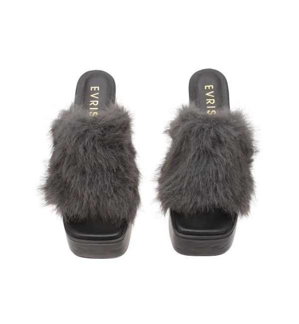 EVRIS「フェイクファーサボ」|サンダル|