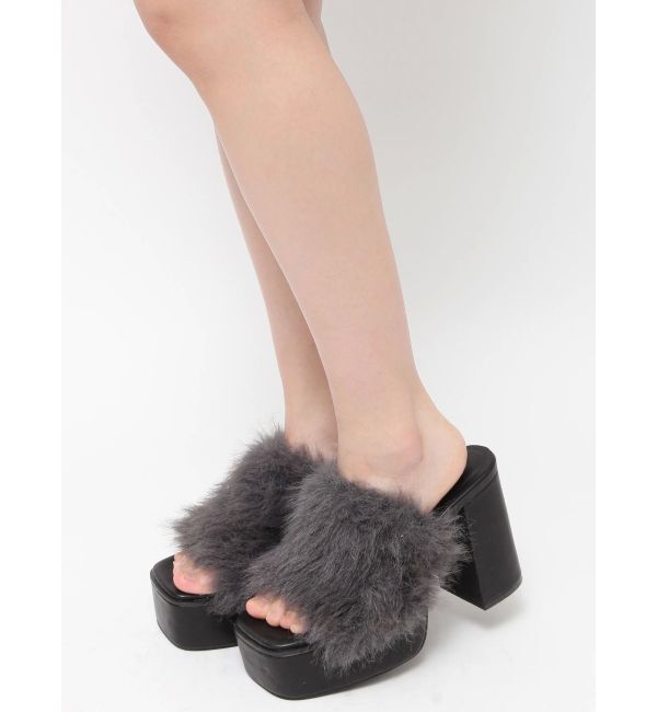 EVRIS「フェイクファーサボ」|サンダル|