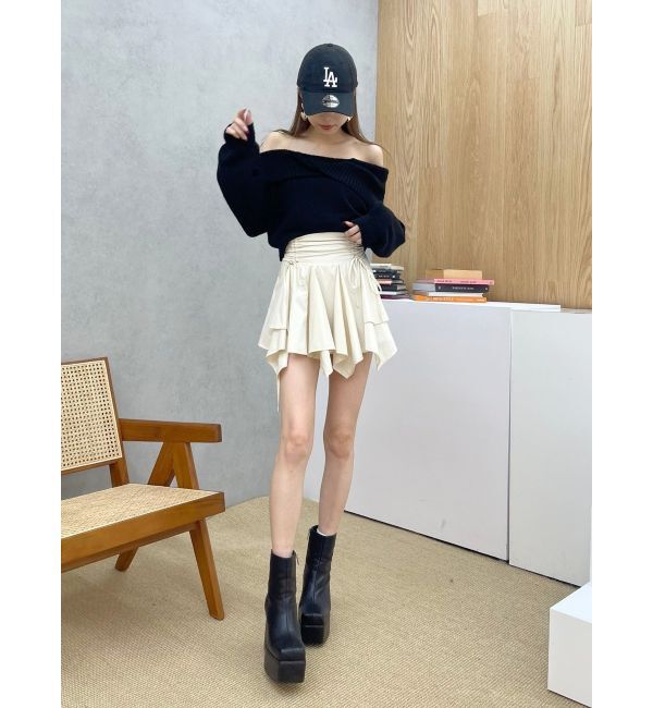 EVRIS「ツイストオフショルダーニットトップス」|ニット・セーター|