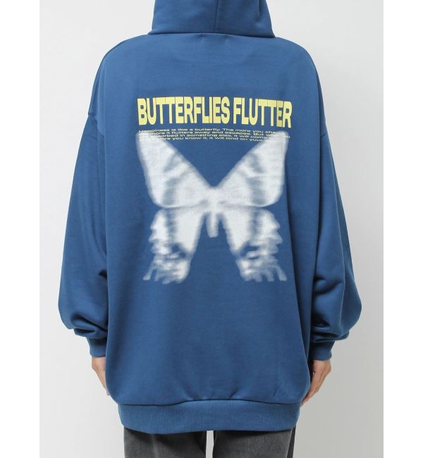 EVRIS「バタフライグラフィックオーバーサイズフーディー」|パーカー|