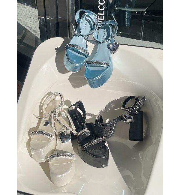 EVRIS「ハートモチーフストラップヒールサンダル」|サンダル|