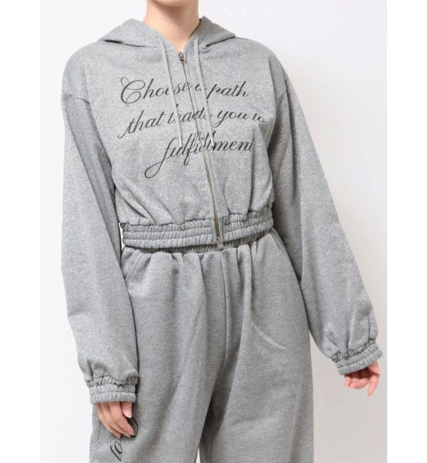 jouetie「ラメクロップドZIPフーディー」|パーカー|