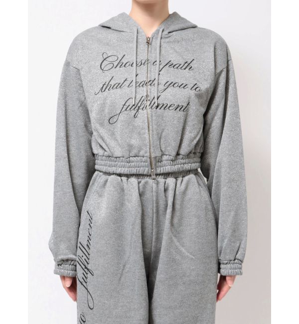 jouetie「ラメクロップドZIPフーディー」|パーカー|